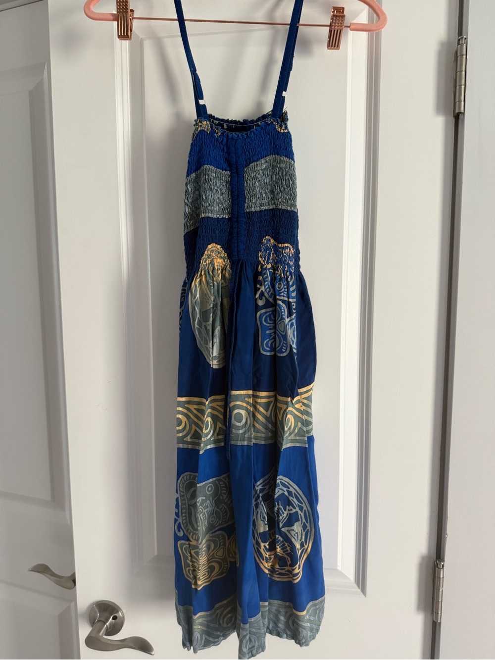 Island Planet Blue Smocked Maxi Dress